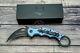 Fox Knives Karambit, Black Coated N690, Blue Twill Cf Scales, Fx-599 Blt
