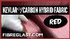 Kevlar Carbon Hybrid Fabric Red