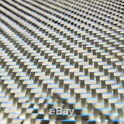 Metallic 3K Carbon Fiber Mixed Fabric Cloth 250gsm Twill Weave 10 meter Length