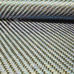 Metallic 3K Carbon Fiber Mixed Fabric Cloth 250gsm Twill Weave 10 meter Length