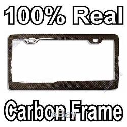 Real 100% Carbon Fiber License Plate Frame Tag Cover Original 3k Twill Jdm /ff B