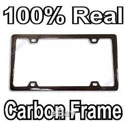 Real 100% Carbon Fiber License Plate Frame Tag Cover Original 3k Twill Jdm /ff F