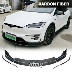 Real Carbon Fiber Front Bumper Lip Spoiler Chin Fit For Tesla Model X 2016-2018