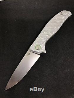 Shirogorov F3 Elmax blade Silver Twill Carbon Fiber handle folding knife SRBS