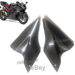 Under Tank Covers for Kawasaki zx10r 06-07 TWILL Carbon Fiber Side Covers GLOSSY