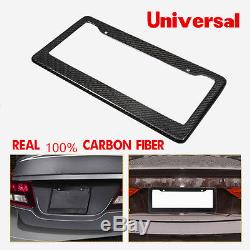 Universal 1Pcs Real Carbon Fiber License Plate Frame Tag Cover Original 3K Twill