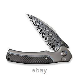 WE KNIFE Ziffius 22024A-DS1 Twill Carbon Fiber & Damasteel 1/150 Pocket Knives