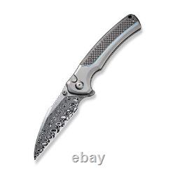 WE KNIFE Ziffius 22024A-DS1 Twill Carbon Fiber & Damasteel 1/150 Pocket Knives