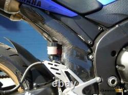 Yamaha R1 Carbon Exhaust Heat Shield 2007 2008 In Twill Gloss Weave Fiber Fibre