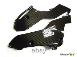 Yamaha R6 2017 Carbon Fibre Belly Pans (pair) In Twill Gloss Weave Fiber Pan