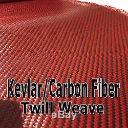 1 Ft X 50 Ft Arbre Fibre De Carbone Kevlar Tissu-twill Armure 3k / 2k-200g / M2