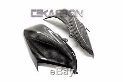 2013 2014 Kawasaki Z800 Panneaux De Réservoir Latéraux En Fibre De Carbone 2x2 Twill Weaves