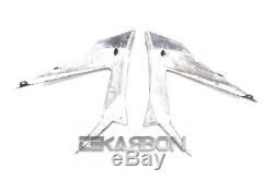 2013 2016 Kawasaki Zx6r Panneaux De Carénage Latéraux En Fibre De Carbone 2x2 Twill Weaves
