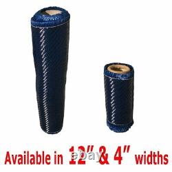 4 X 100 Ft Carbone Aramide Fabric-2x2 Twill Weave-3k/240g (bleu)
