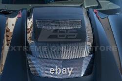 Capot avant en fibre de carbone véritable avec évents pour Corvette C7 ZR1 de 2019 et couvercle de déflecteur LT5