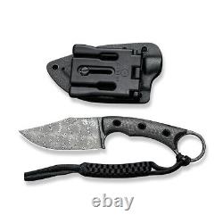 Couteau à lame fixe Civivi Knives Midwatch C20059B-DS1 en fibre de carbone tissée damassée