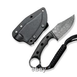 Couteau à lame fixe Civivi Knives Midwatch C20059B-DS1 en fibre de carbone twill damas