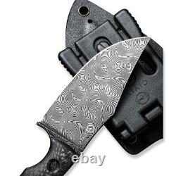 Couteau à lame fixe Civivi Knives Midwatch C20059B-DS1 en fibre de carbone twill damas.