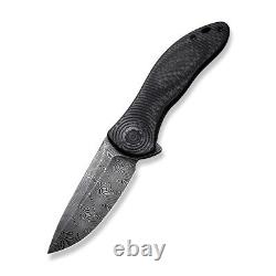 Couteau de poche en fibre de carbone à damas Synergy 3 C20075D-DS1 de Civivi Knives