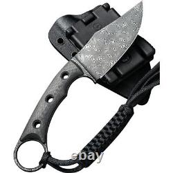 Couteau fixe Civivi Midwatch 3.38 lame en acier damas manche en fibre de carbone à chevrons