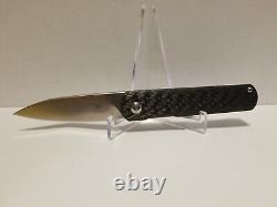 Couteau pliant Kizer Vanguard Feist Front Flipper en fibre de carbone twill 2.8? Stonewash BD1N