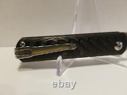 Couteau pliant Kizer Vanguard Feist Front Flipper en fibre de carbone twill 2.8? Stonewash BD1N