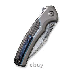 Couteaux de poche WE KNIFE Ziffius 22024A-DS1 en fibre de carbone twill et Damasteel 1/150
