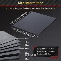 Feuille de fibre de carbone 100% 3K stratifiée Plaque de fibre de carbone Panneau d'épaisseur 0,5-5MM