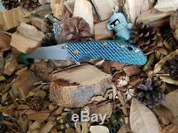 Hinderer Xm-24 Bleu Twill Échelle (couteaux Non Inclus)