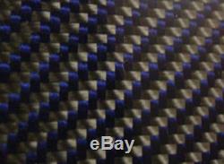 Panneau En Fibre De Carbone En Bleu Kevlar. 012 /. 3mm 2x2 Twill-48x96