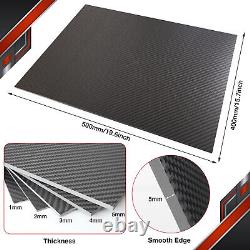 Plaque de panneau en fibre de carbone 3K, 500X600, 100%, d'épaisseur de 1 à 4 mm