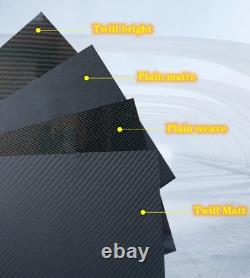 Plaque en fibre de carbone tissée en modèle de matériau composites uni et sergé
