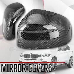 Pour 2014-17 Bmw X5 F15 Noir Réel En Fibre De Carbone Miroir Côté Couverture De Rechange