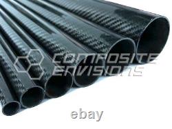 Roll Wrapped Carbon Fiber Tube Twill Weave Gloss Finish 1.5 Od 48 Long