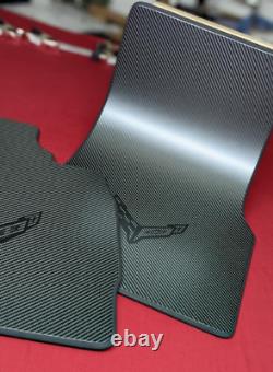 Tapis de sol en fibre de carbone pour Chevrolet Corvette C-8 en tissu 2×2 Twill 3k