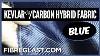 Tissu Hybride Carbone Kevlar Bleu