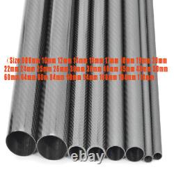 Tube en fibre de carbone 3K d'épaisseur 2mm 8 10 12 14 20 22 24 30 40 60 64 1-2pcs L500mm