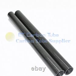 Tube en fibre de carbone 3K d'épaisseur 2mm 8 10 12 14 20 22 24 30 40 60 64 1-2pcs L500mm