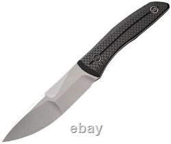 We Knife Co Reazio Couteau Fixe 4 Acier CPM-20CV Lame Complète en Fibre de Carbone Sergé